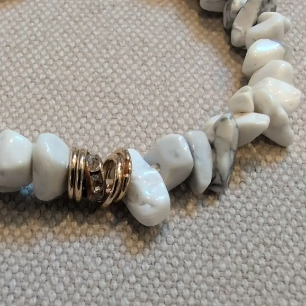 White and Gold Stone Bracelet